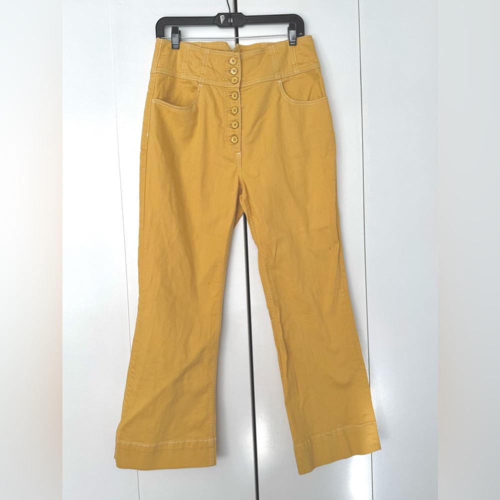 Ulla Johnson Mustard Button-Up Pants